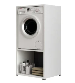 Mobile per lavatrice bianco con vano 70x64x146 cm Outlet