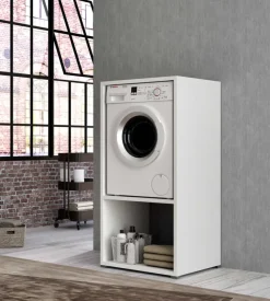 Mobile per lavatrice bianco con vano 70x64x146 cm Outlet