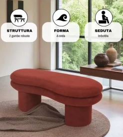 BellaHome Panca "onda" mattone 106x43x43 cm Best