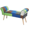 BellaHome Panca "patch" in tessuto multicolore, 100x54x35 cm Best