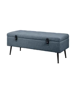 BellaHome Panchina contenitore "lisa" in tessuto grigio antracite, 102x44x40 cm Hot