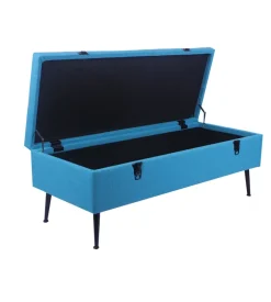 BellaHome Panchina contenitore "lisa" in tessuto carta da zucchero, 102x44x40 cm New