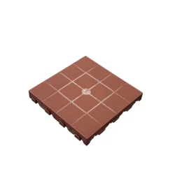 ArtPlast Fontane, Decorazioni E Pavimentazioni-Piastrella da esterno autobloccante colore cotto, 400x400x48 mm.