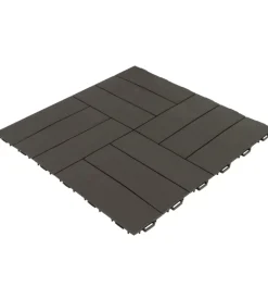 ArtPlast Fontane, Decorazioni E Pavimentazioni-Piastrella da esterno autoagganciante in polipropilene simil-legno marrone 563x563x13 mm