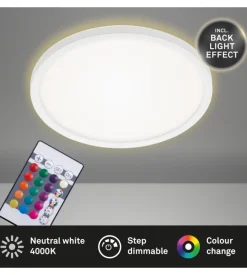 Plafoniera led con retroilluminazione con telecomando ø 29,3 cm, 1850 lm Discount