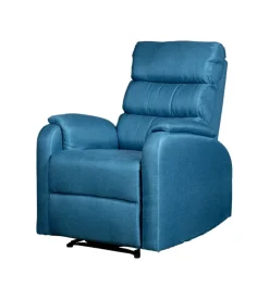 BellaHome Poltrona "chiara" con recliner in tessuto ottanio 71x95x98 cm