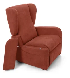 Poltrona con recliner e alzata elettrica "dea", rossa, 74x92x102 cm Best