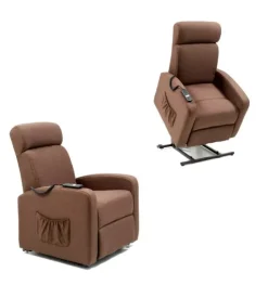 Poltrona con recliner e alzata elettrica "marta" marrone, 75x78x110 cm Online