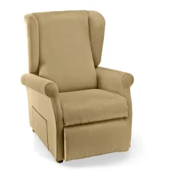Poltrona "luna" con recliner e alzata elettrica in tessuto beige, 75x84x107 cm Best