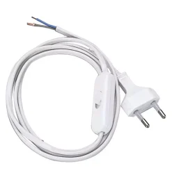 Poly Pool - 1,5 m cavo alimentazione abat-jour spina 2,5 a bianco