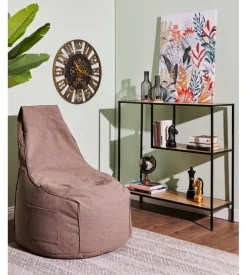 Poltrone E Pouf-Pouf poltrona sacco "milly" beige 65x65x95 cm