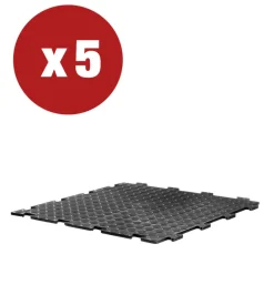 ArtPlast Fontane, Decorazioni E Pavimentazioni-Promo 5 piastrelle in pvc ad incastro tenax line - 500x500x8 mm - colore nero