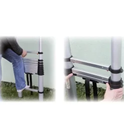 Ribimex Trabatelli E Scale Professionali-Scala telescopica allungabile in alluminio da 9 gradini con altezza massima di 263 cm - .