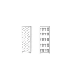 Sarmog Scarpiera bianca con 5 ante a specchio, 66x181x14 cm Clearance