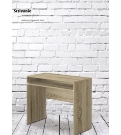 Scrivanie E Cassettiere-Scrivania con piano estraibile colore rovere armonia 90x45x74 cm
