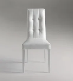 BellaHome Sedia da pranzo "dallas" in ecopelle bianco 46x45x100 cm Sale