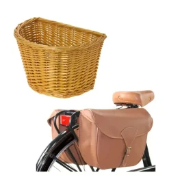 Set borse posteriori per bicicletta e cestino vimini i-bike Clearance