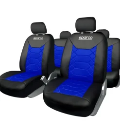 Sparco Auto Interno-Set completo coprisedili auto universali nero/blu a nido d'ape - spc1016