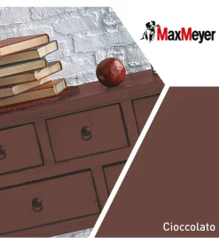 Max Meyer Smalto all'acqua acril-poliuretanico "brillante" colore cioccolato, 125 ml