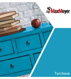 Max Meyer Smalti All' Acqua-Smalto all'acqua acril-poliuretanico "brillante" colore turchese, 125 ml