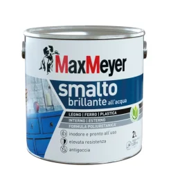Max Meyer Smalti All' Acqua-Smalto all'acqua acril-poliuretanico "brillante" colore verde scuro, 2 litri