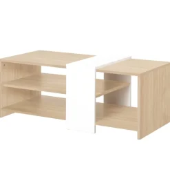 Tavolini-Tavolino da soggiorno "aladin" quercia e bianco, 100x53x41,5 cm