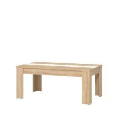BellaHome Tavolino da soggiorno quercia con inserto bianco e grigio, 112x65,5x46,5 cm New