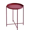 Tavolini-Tavolino salotto "frosty" in metallo rosso, ø38 cm