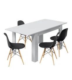 Tavolo da pranzo estensibile bianco lucido, 140-190x90x78 cm Online