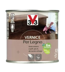 V33 Vernice per legno - toni legno - aspetto opaco  - grigio grafite - 0,25 litri