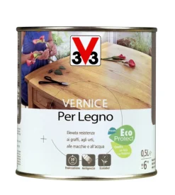 V33 Vernice per legno effetto satinato, incolore - 0,5 litri Outlet
