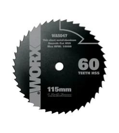 Worx Accessori Miniutensili-- disco da taglio universale hss 60 denti 115mm "wa5047".
