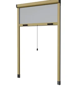 Zanzariera avvolgibile per finestre bronzo con apertura verticale 100x150 cm Clearance
