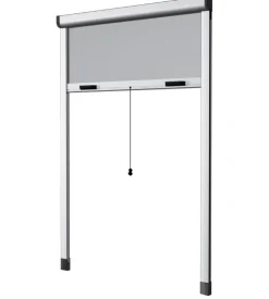 Zanzariera avvolgibile per finestre bianca con apertura verticale 130x150 cm Best
