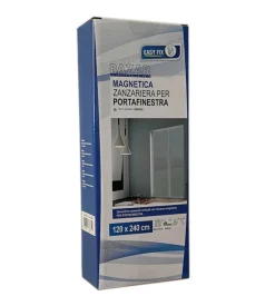 Zanzariera magnetica per portafinestra "easy fix" grigia con chiusura centrale automatica 120x240 cm New